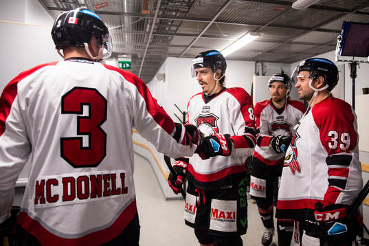 Malmö Redhawks Kent McDonell, Peter Mueller och Eric