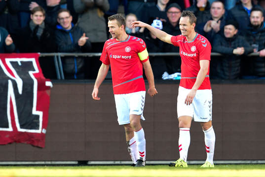 Ålborgs Jakob Blåbjerg jublar efter 3-0