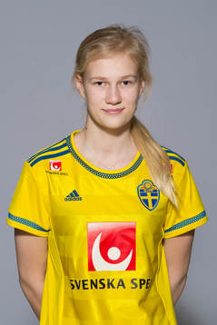 Maja Andersson som spelar i F16 landslaget, poserar för ett porträtt den 4 mars 2016 i Stockholm.