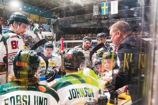 Tingsryds tränare Magnus Sundquist i aktion i en timeout