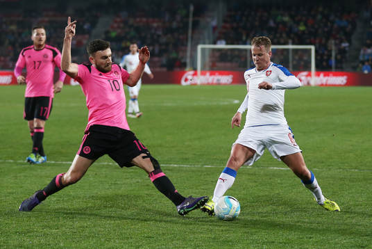  Football Soccer - Czech Republic v Scotland - International Friendly - Stadion Letna, Prague, Czech Republic - 24/3/16 Scotland's Robert Snodgrass in action with Czech Republic's David Limbersky