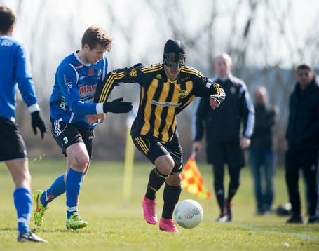 IFK Hässleholms Ameer Naseer i träningsmatchen mellan Nosaby och IFK Hässleholm i Kristianstad 28 mars 2016.