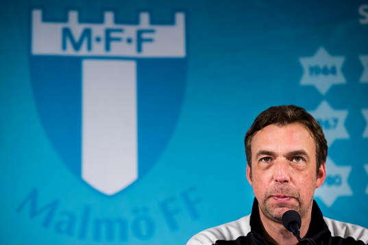 Malmö FFs tränare Allan Kuhn på presskonferensen