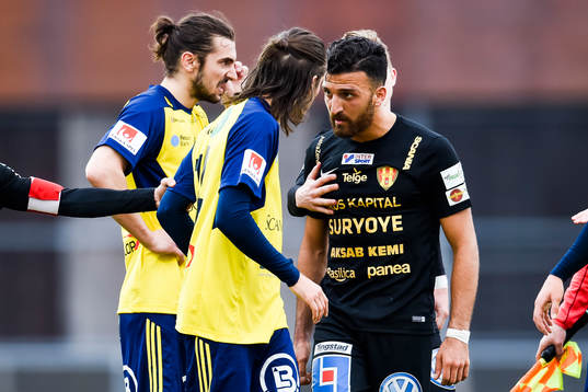 Ängelholms Johan Eiswohld och Syrianskas Bachir Katourgi