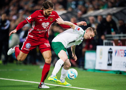 Östersunds Emir Smajic och Hammarbys Birkir Már Saevarsson