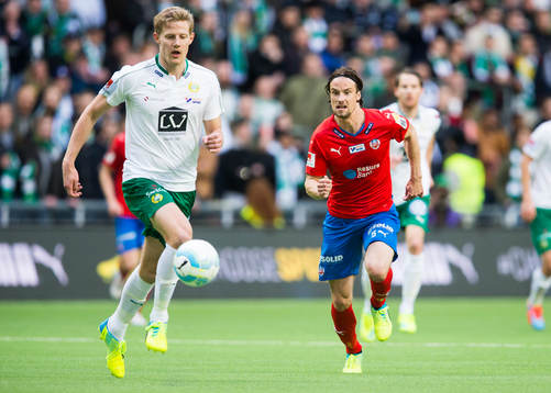 Hammarbys Lars Saetra och Helsingborgs Linus Hallenius
