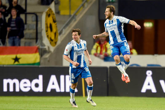 IFK Göteborgs Tobias Hysén jublar efter 2-3