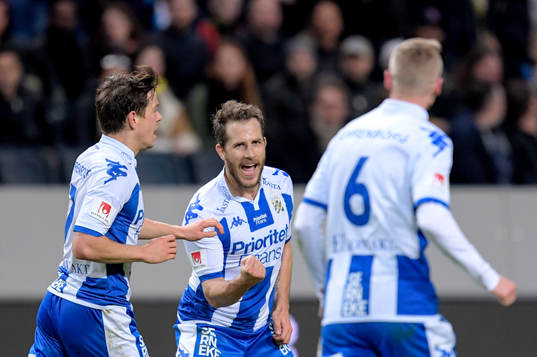 IFK Göteborgs Tobias Hysén jublar efter 2-3