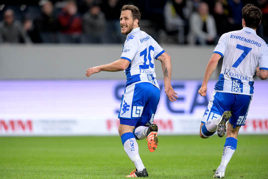 IFK Göteborgs Tobias Hysén jublar efter 2-3