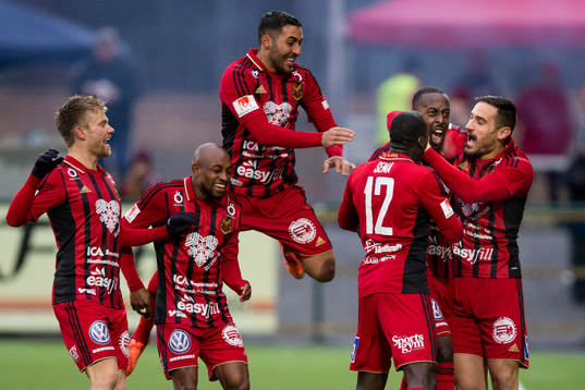 Östersunds spelare jublar