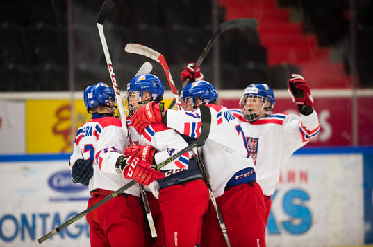 Tjeckiens spelare jublar