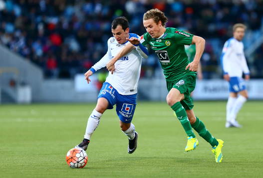 Norrköpings Nikola Tkalcic och Hammarbys Fredrik Torsteinbø