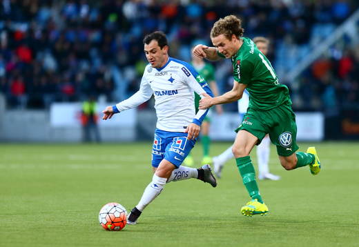 Norrköpings Nikola Tkalcic och Hammarbys Fredrik Torsteinbø