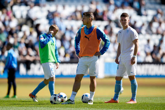 Malmö FFs Oscar Lewicki, Markus Rosenberg  och Vidar Örn