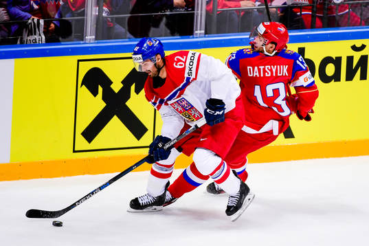 Tjeckiens Michal Repik och Rysslands Pavel Datsyuk