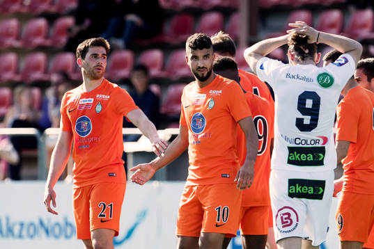 Athletics spelare jublar efter 2-1