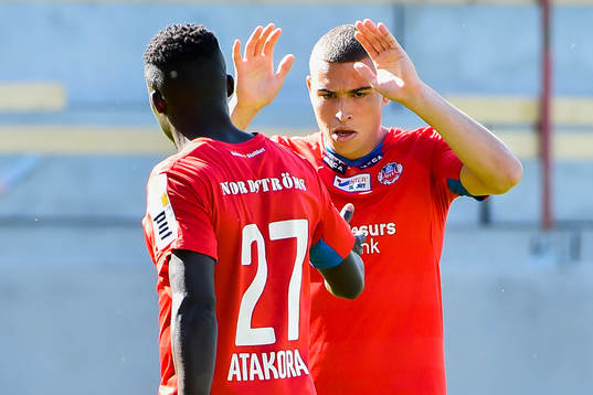 Helsingborgs Lalawélé Atakora och Jordan Larsson
