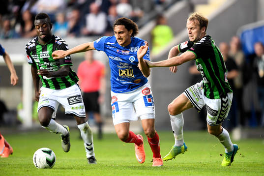 GAIS Kieron Cadogan, Åtvidabergs Mahmoud Eid och GAIS Craig Henderson