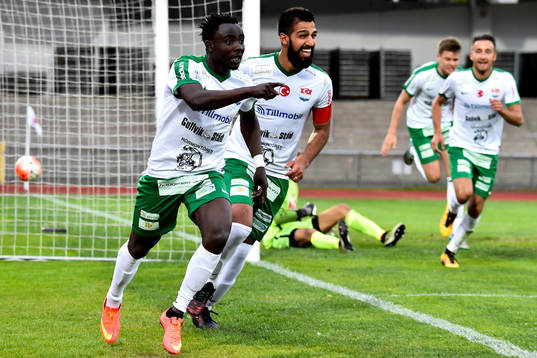 Prespa Birliks Edafe Egbedi jublar efter 1-0