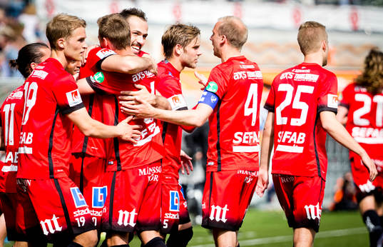 Norrköpings Emir Kujovic gör 2-1 och jublar