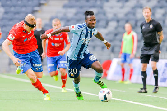 Helsingborgs Peter Larsson  och Djurgårdens Sam Johnson