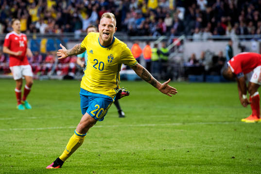 Sveriges John Guidetti jublar