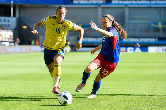 Sveriges Lina Nilsson och Moldaviens Violeta Mitul