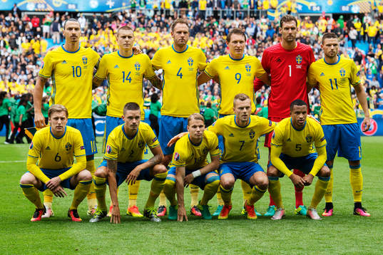Sveriges startelva i fotbollsmatchen mellan Irland och