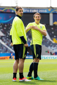 Zlatan Ibrahimovic och Kim Källström på Sveriges