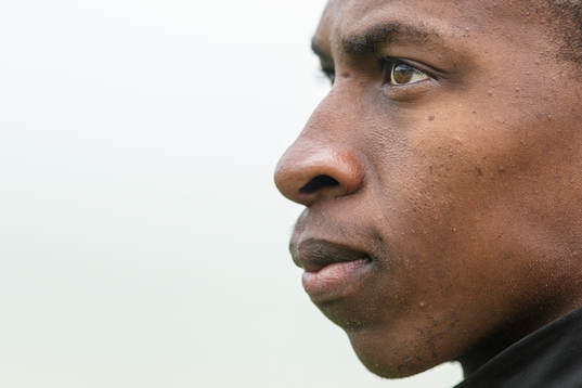s Akeil Barrett under fotbollsmatchen i division 1 norra mellan Piteå och Västerås den 19 juni 2016 i Piteå.