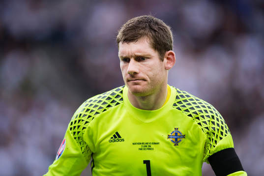 Nordirlands målvakt Michael McGovern  i fotbollsmatchen mellan Nordirland och Tyskland