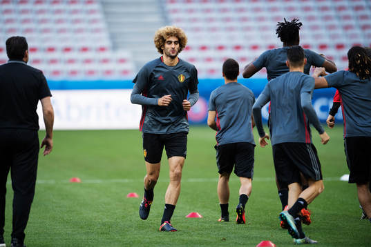 Marouane Fellaini på Belgiens fotbollslandslags träning
