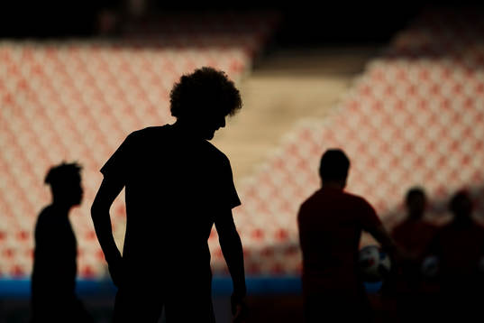 Marouane Fellaini på Belgiens fotbollslandslags träning