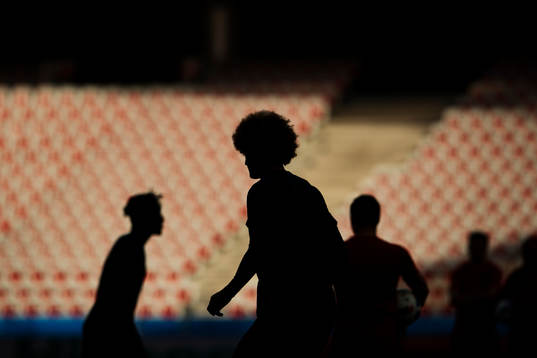 Marouane Fellaini på Belgiens fotbollslandslags träning