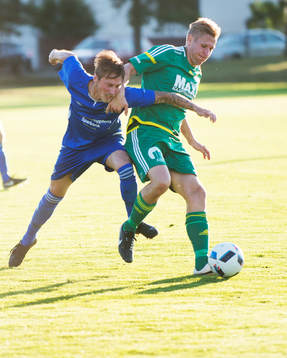 Bjärnums Pontus Lindell i matchen i division 5 mellan