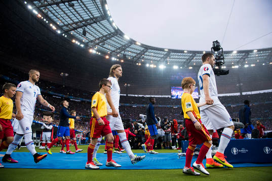 Islands Johann Gudmundsson, Birkir Bjarnason och Gylfi