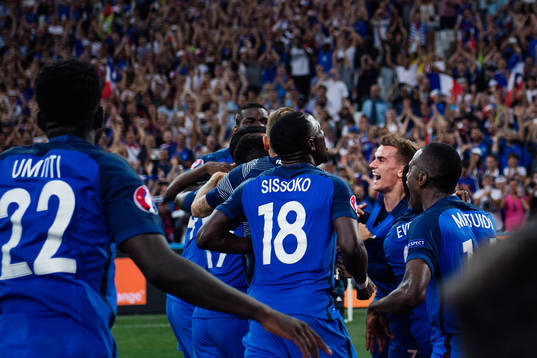 Frankrikes Moussa Sissoko, Blaise Matuidi och Antoine