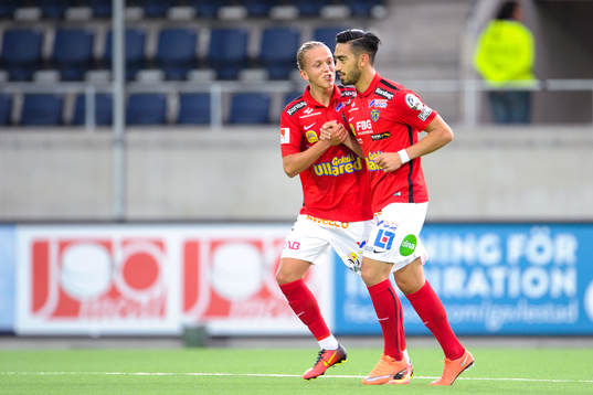 Falkenbergs Johan Svahn jublar efter 1-1