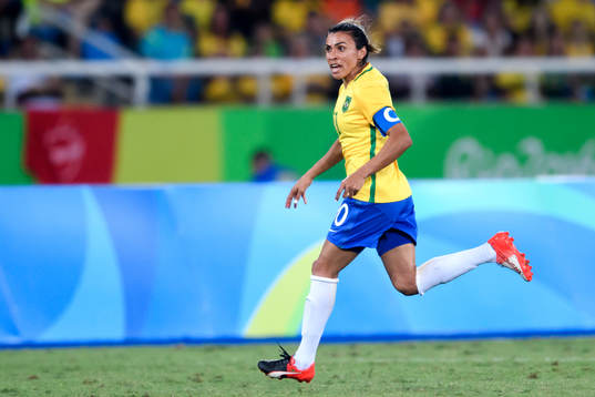 Brasiliens Marta i fotbollsmatchen mellan Brasilien och