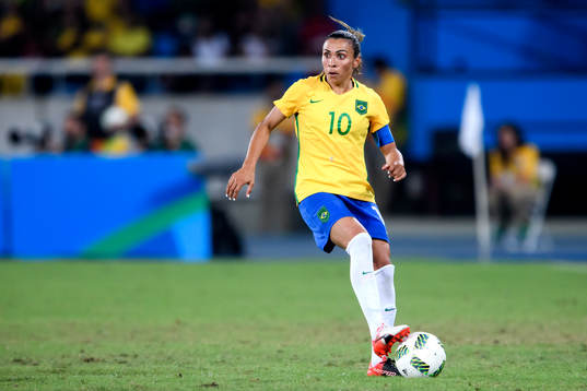 Brasiliens Marta i fotbollsmatchen mellan Brasilien och