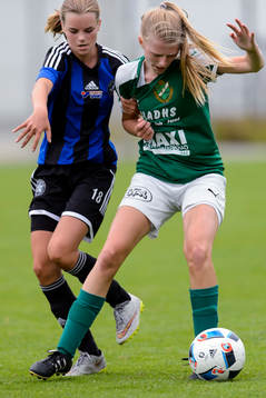 under fotbollsmatchen i Eskilscupen flickor F16 mellan Glumslöv och Älvsborg den 7 augusti 2016 i Helsingborg.
