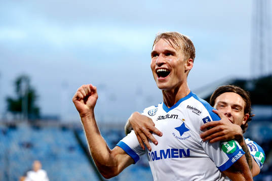 Norrköpings Sebastian Andersson jublar