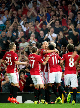 Manchester Uniteds Zlatan Ibrahimovic jublar