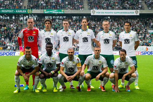 Hammarbys startelva innan fotbollsmatchen i Allsvenskan