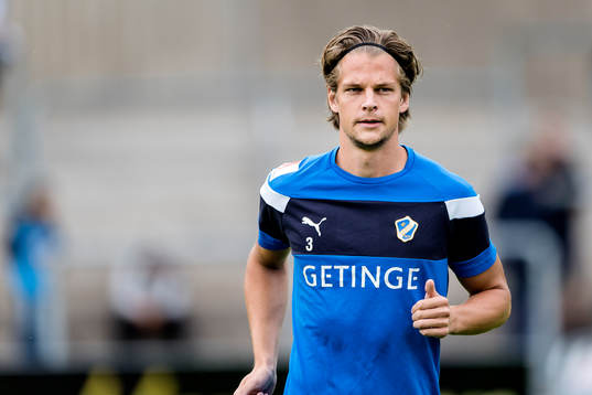 Halmstads Fredrik Liverstam före fotbollsmatchen i