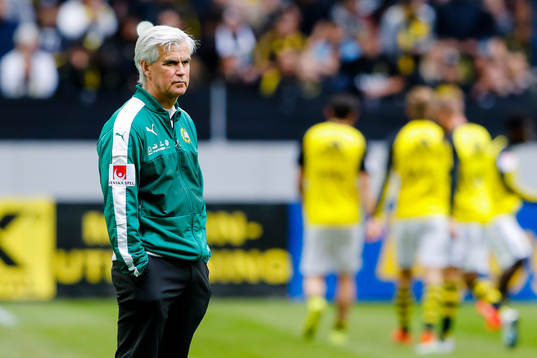Hammarbys tränare Nanne Bergstrand före fotbollsmatchen i Allsvenskan mellan AIK och Hammarby den 28 augusti 2016 i Stockholm. 