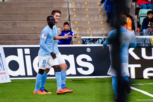 Malmö FFs Vidar Örn Kjartansson jublar efter 0-1
