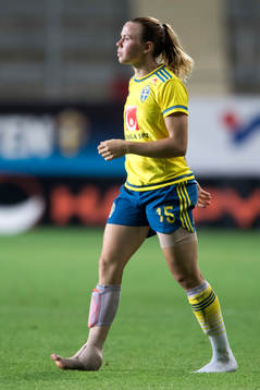 Sveriges Jessica Samuelsson med lindad fot