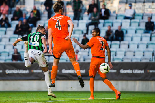 GAIS Luka Mijaljevic med nickeln som betydde kvittering