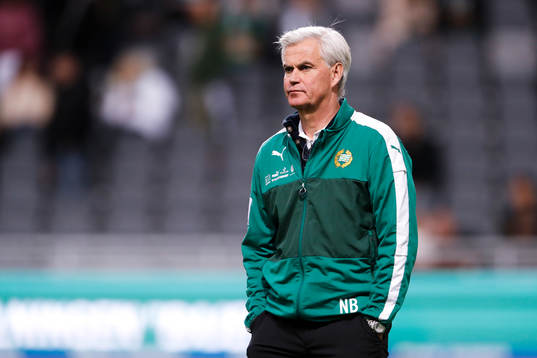 Hammarbys tränare Nanne Bergstrand före fotbollsmatchen i Allsvenskan mellan Hammarby och Häcken den 22 september 2016 i Stockholm. 